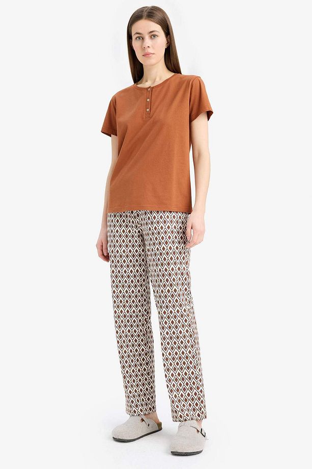 Pijama Takımı Kısa Kollu Pijama Üstü Esnek Belli Pijama Altı-fall In Love E0276ax25sp - 1