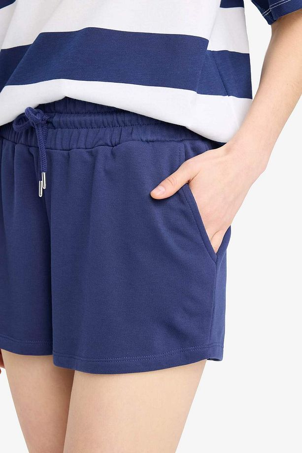 Regular Fit Beli Bağcıklı Normal Bel Düz Paça Şort C7600AX25SM - 5