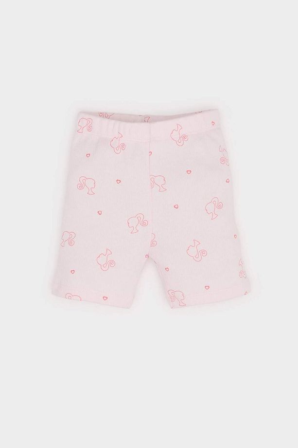 Kız Bebek Barbie Pijama Takımı Kısa Kollu Fitilli Kaşkorse Üst Beli Lastikli Şort E1545A525SM - 2