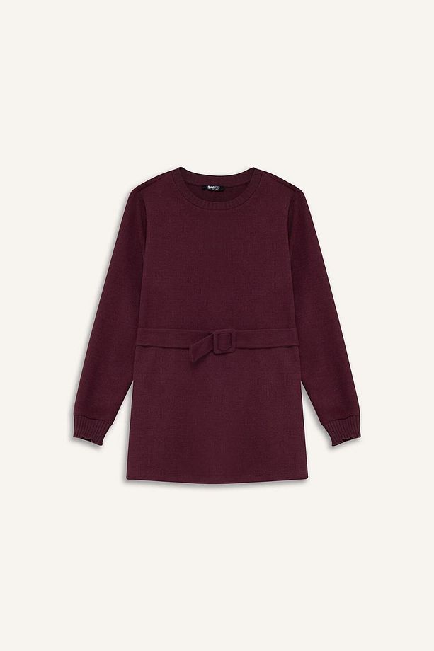 Regular Fit Bisiklet Yaka İçi Yumuşak Tüylü Selanik Kumaş Uzun Kollu Tunik F4156AX25SP - 1