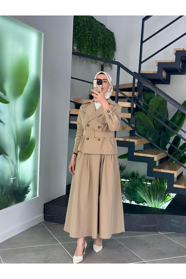 Trend Trenç Model Etekli Takım 25YT619 Bej - 1