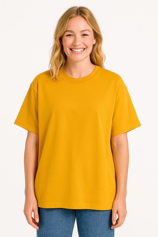 Women's Oversize Crew Neck T-Shirt Combed Cotton Fabric
