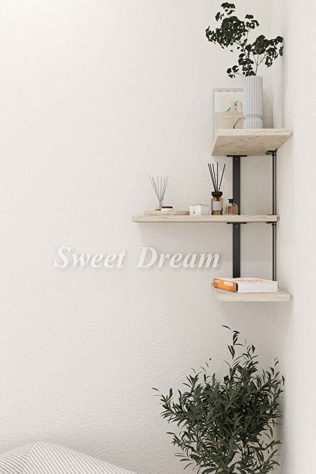 FRİSBİ DUVAR RAFI BEYAZ - 3