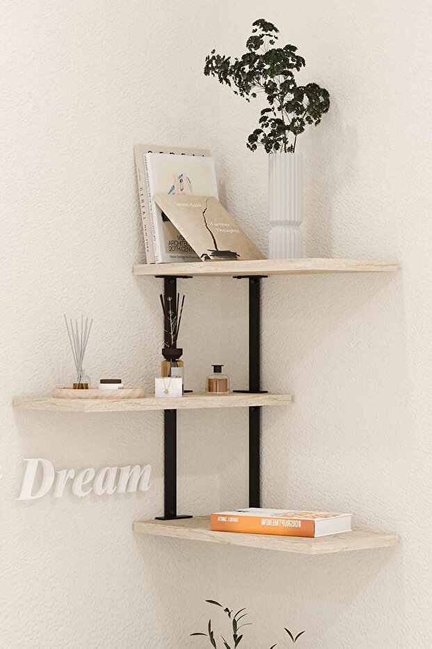 FRİSBİ DUVAR RAFI BEYAZ - 1