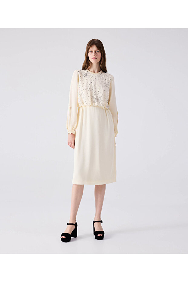 Hotfix baskılı elbise - 1