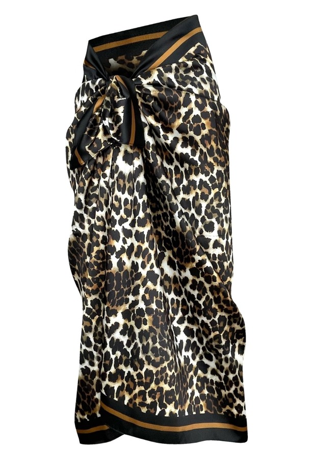 Stella-Leopard Pattern Pareo Non-Show Shiny Fabric-95Cm*145Cm - 4