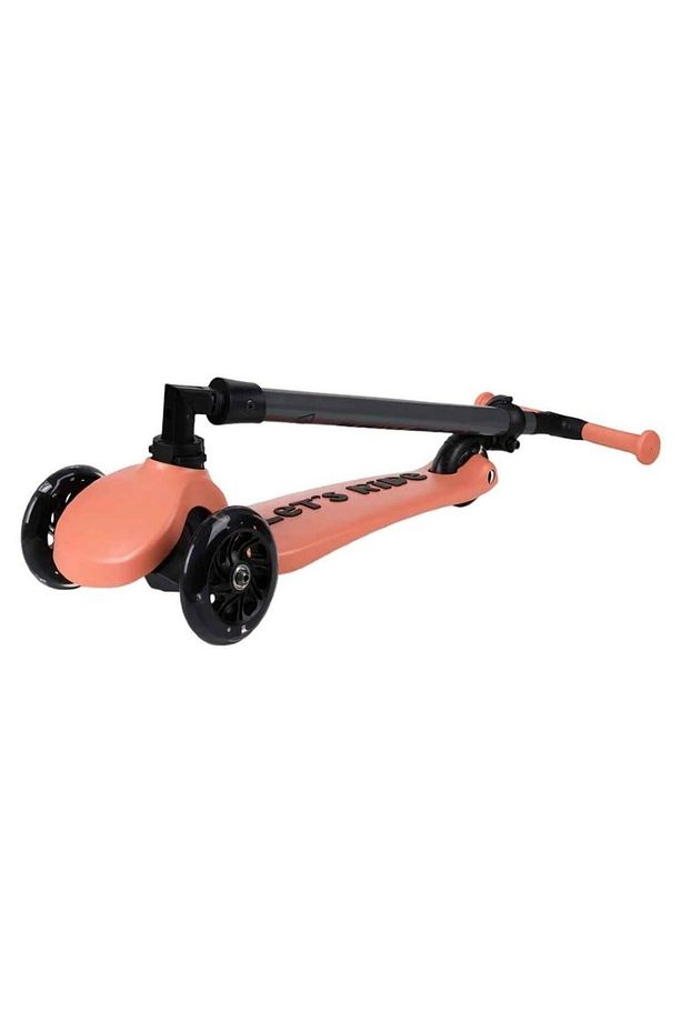 Let's Ride 3 Tekerlekli Katlanabilir Işıklı Scooter Somon - 5