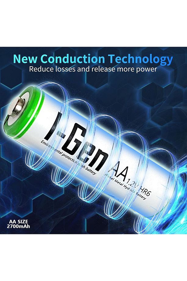 I-gen B108 8 Adet Aa 2700 Mah Şarj Edilebilir Kalem Pil 1.2v Ni-mh Şarjlı Pil - 6