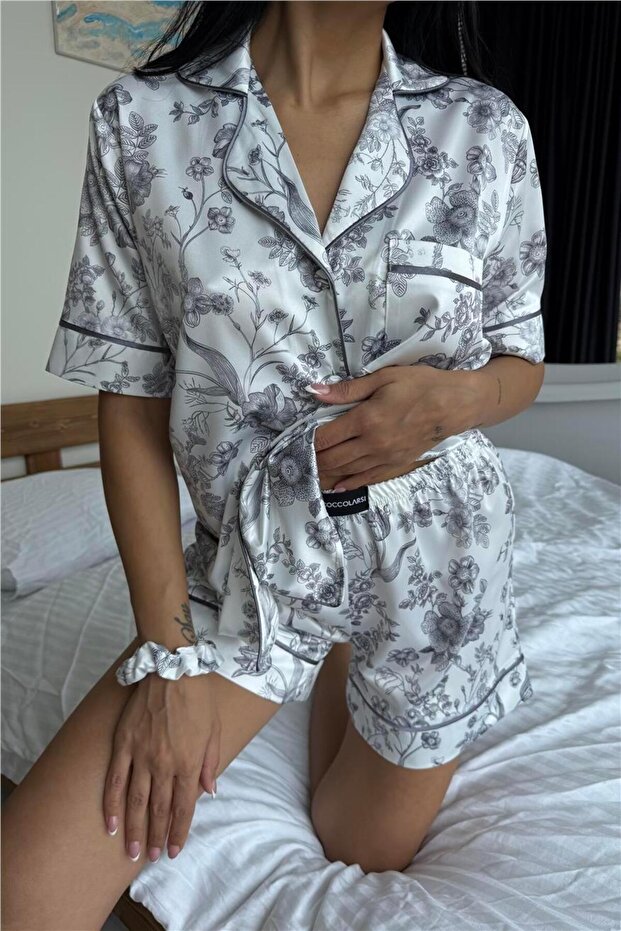 Colori Del Mondo Satin Short Pajama Set Cdm2252
