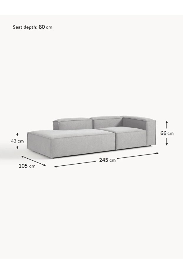 Most Mollis Pro 2 Modül Sol Kanepe 32 Gri Keten Yumuşak Sünger(Evinize Teslim) - 5