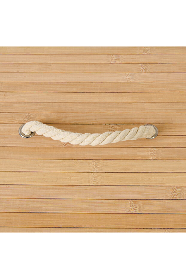 Bambu Örme Çamaşır Sepeti - Bej - 60 lt - 2