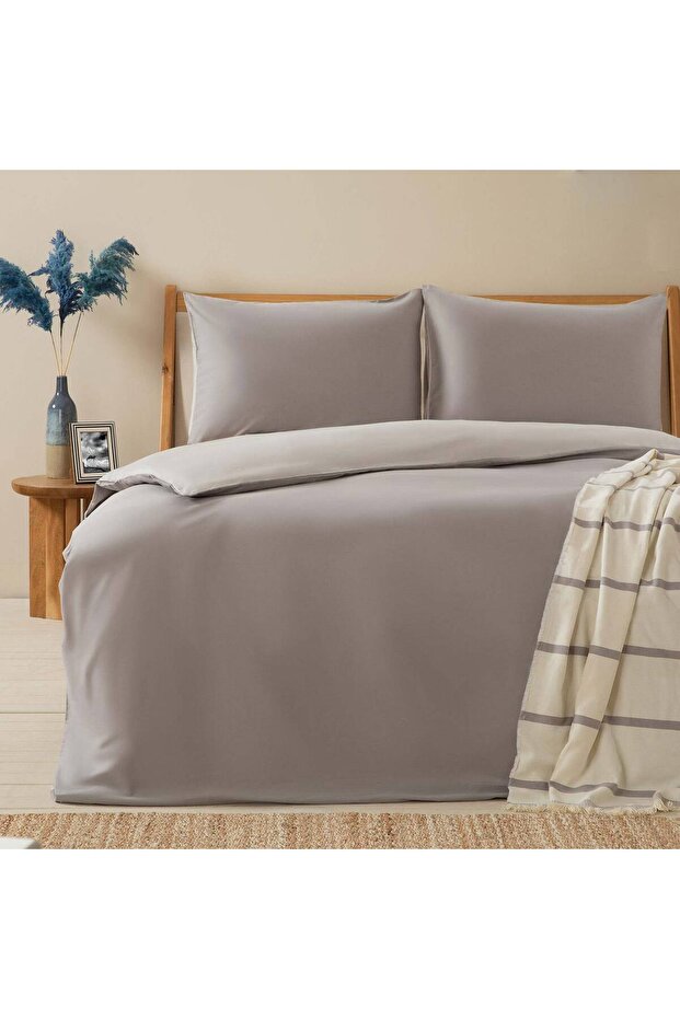 Bettie Duvet Cover Set Single 160X220 cm Gray/Cold Gray