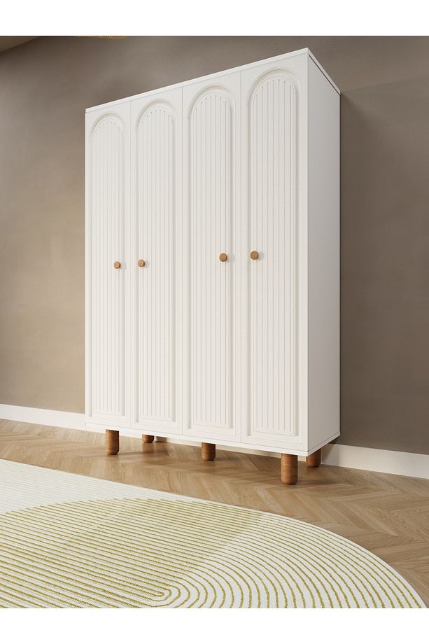 Boheme 4 Kapaklı Dolap Gardırop Modern Elbise Dolabı MDF Dekoratif Kapak - 1