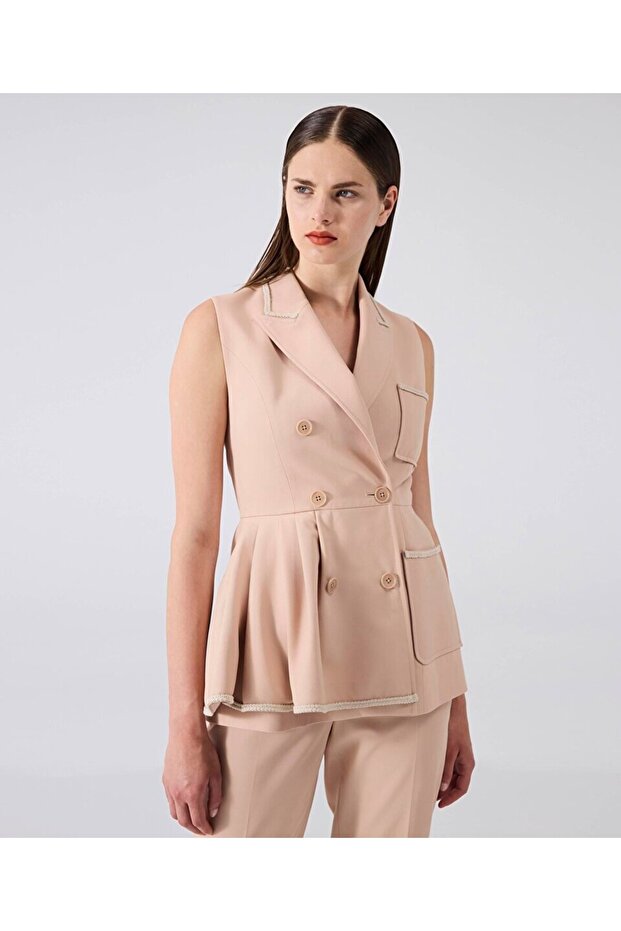 Kontrast şeritli yelek - 1