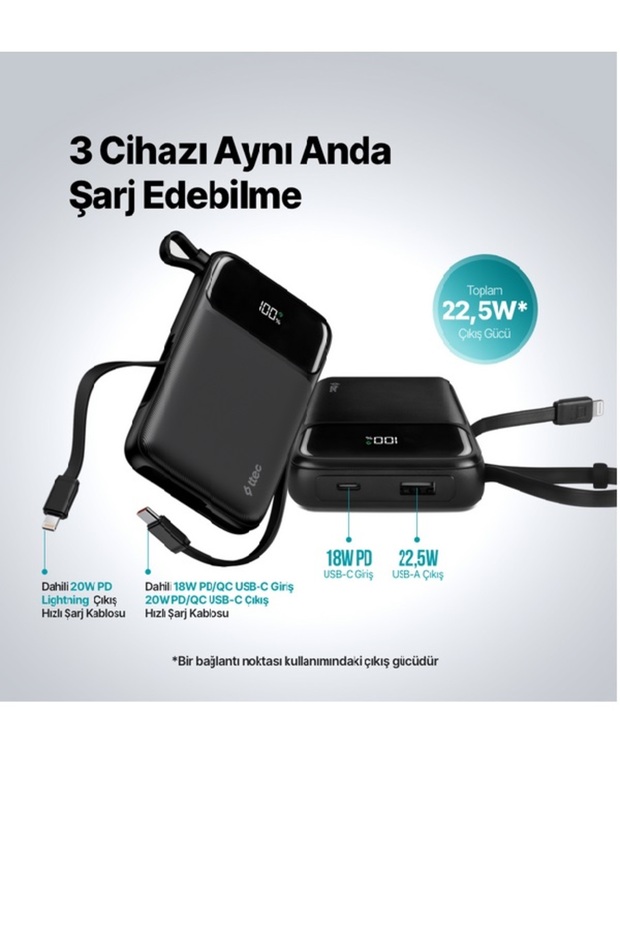 22.5W 10.000mah taşınabilir hızlı şarj - 1