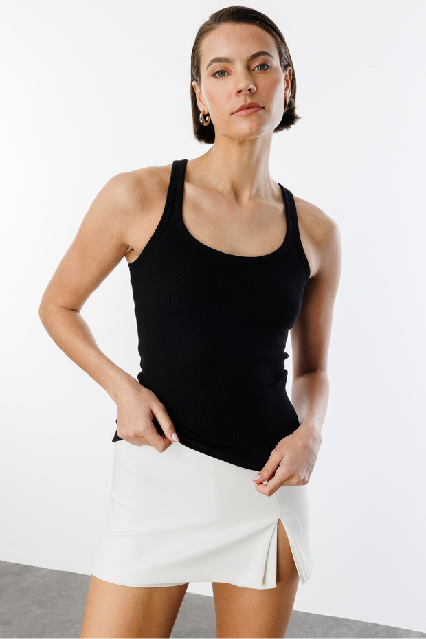 Kadın Fitilli Görünümlü Kalın Askılı Basic Atlet ATLET1 - 5