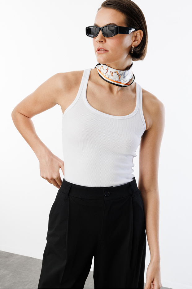 Kadın Fitilli Görünümlü Kalın Askılı Basic Atlet ATLET1 - 7