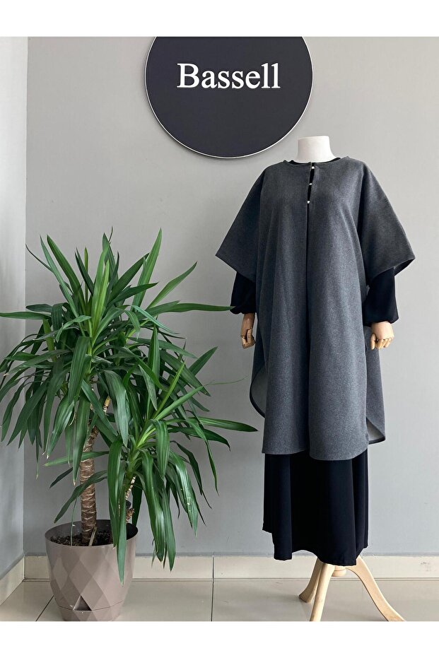 Kaşe Kapüşonlu Panço - 2