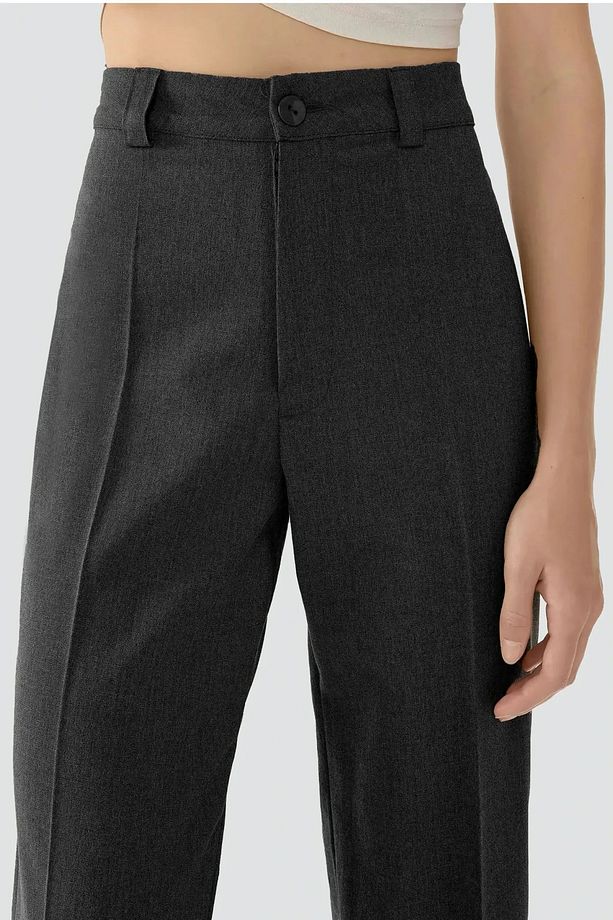 Yüksek Bel Straight Kumaş Pantolon - 4