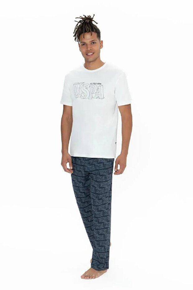 U.S. Polo Assn. 18903 Half Sleeve Crew Neck 3 Piece Shorts Pajama Set
