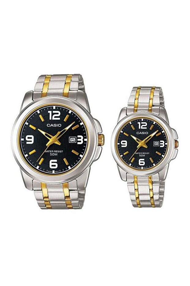 كاسيو طقم ساعات يد بعقارب للأزواج طراز Mtp/ltp-1314sg-1a