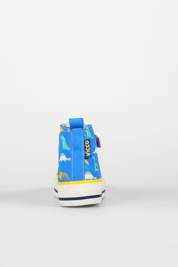 Ada Desenli Erkek Okul Öncesi Saks Mavi Sneaker - 5