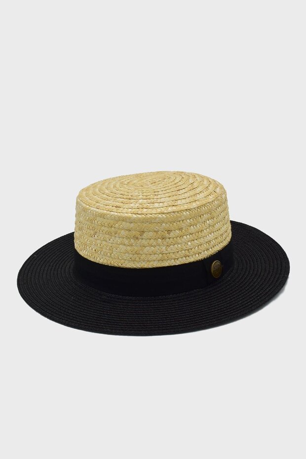 Unisex Multicolor Straw Hat Paloma Banded Gondola Boater