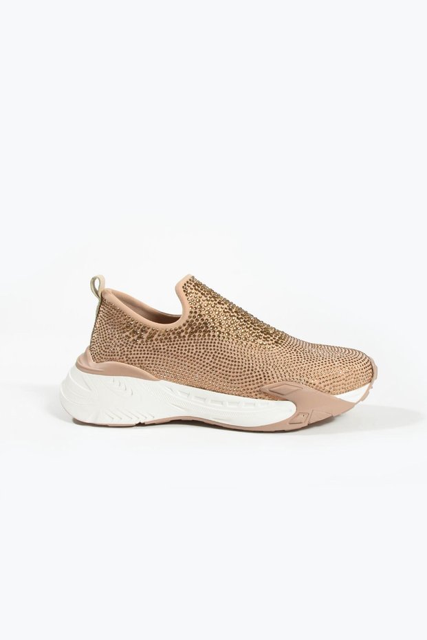 Cupid beige stretch women's sports shoes