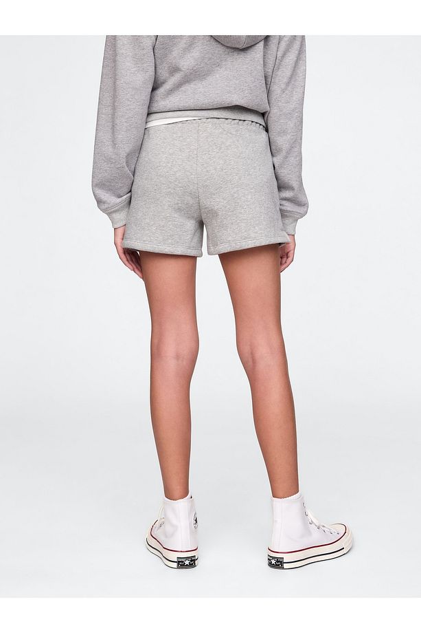 Kız Çocuk Gri Gap Logo Havlu Kumaş Pull-On Şort - 3