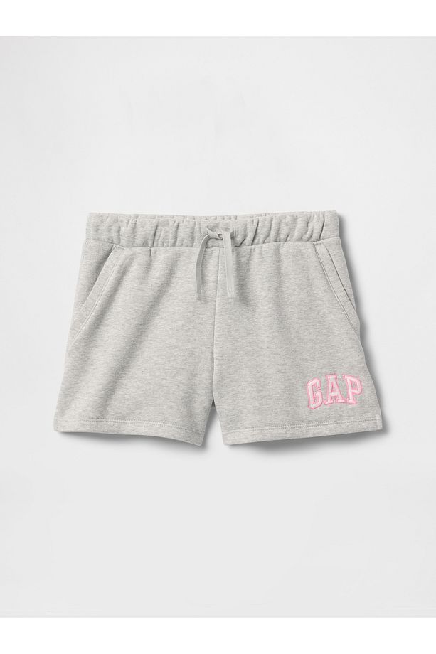 Kız Çocuk Gri Gap Logo Havlu Kumaş Pull-On Şort - 5
