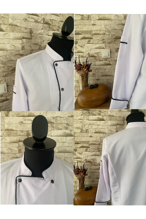 Cheapest Off-White Winter Fabric Long Sleeve Chef Coat / Cook Shirt Kitchen Staff Uniform