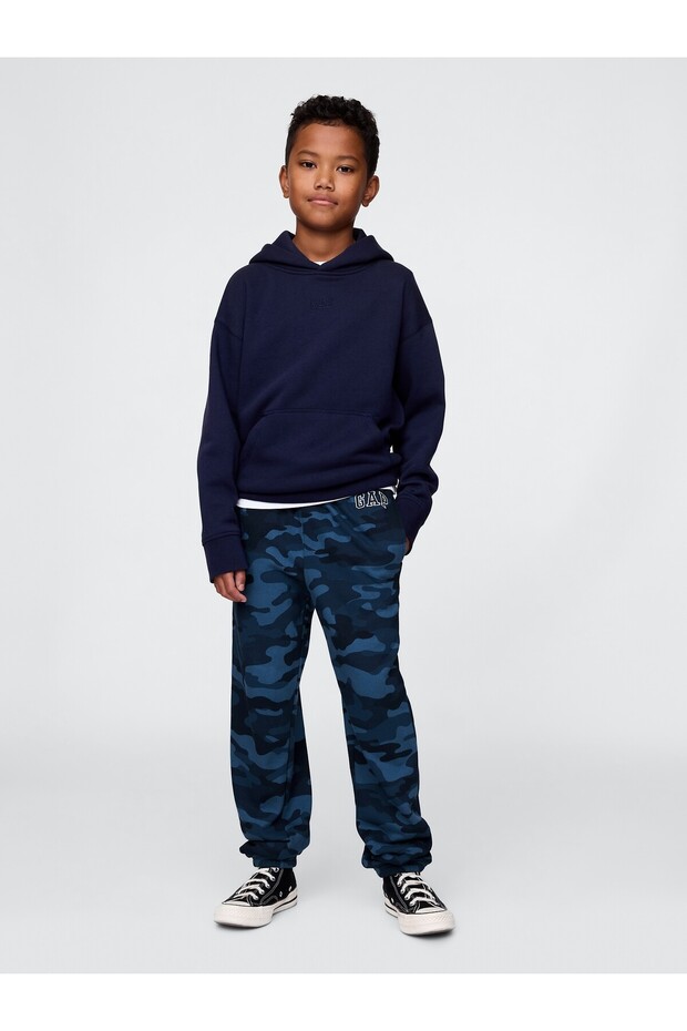 Erkek Çocuk Mavi Relaxed Gap Logo Eşofman Altı - 1