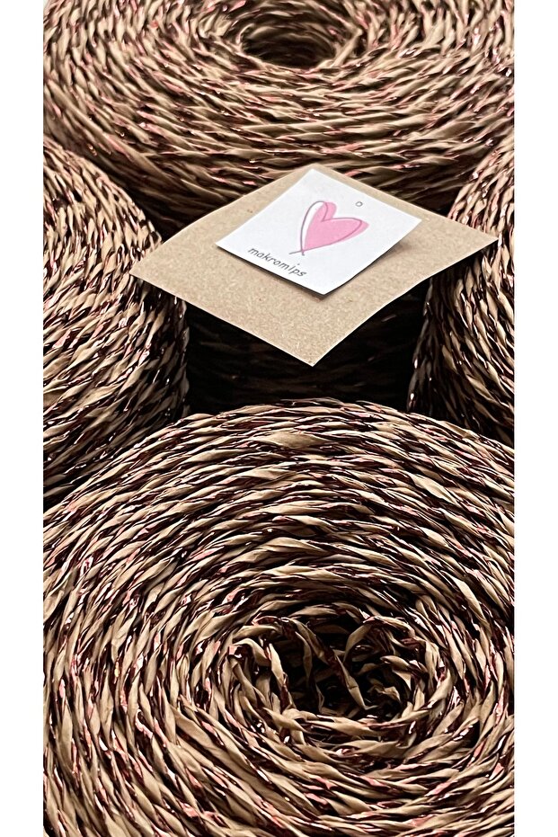 Premium Twisted Metallic Paper String (250 Gr/420M) Polyester Glossy Bag String Knitted Decoration Pack String - 6