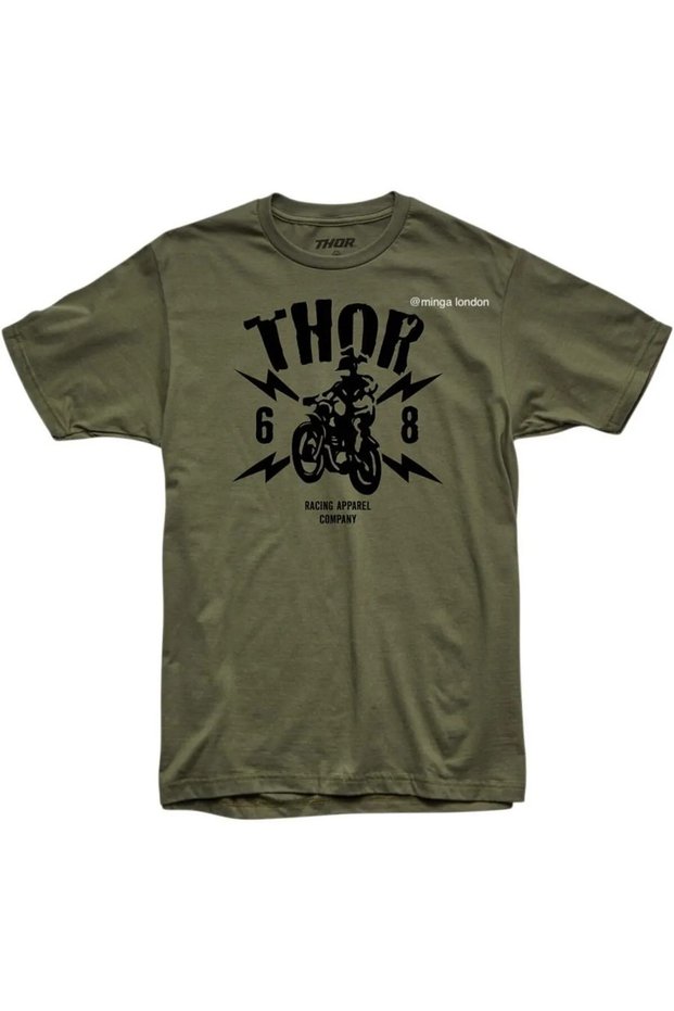 Thor Music Group Khaki Color Front Printed Oversize T-Shirt