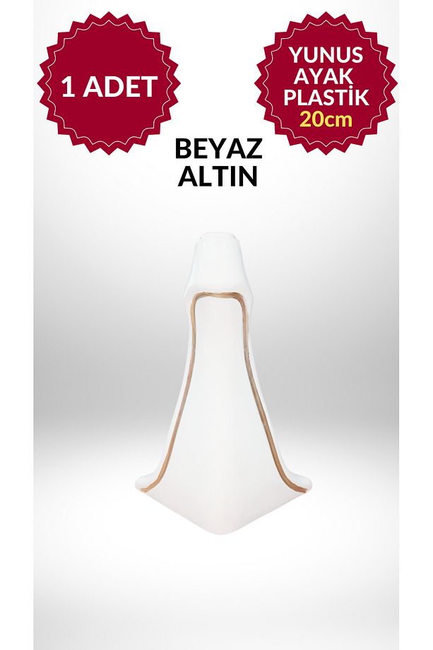 YUNUS Ayak 20Cm (BEYAZ-GOLD) Ayak Plastik Konsol Komidin Şifonyer Koltuk Ayağı - Dayanıklı Tasarım - 1