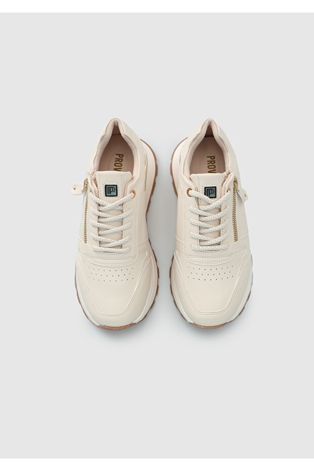 Bej Kadın Sneaker - 5