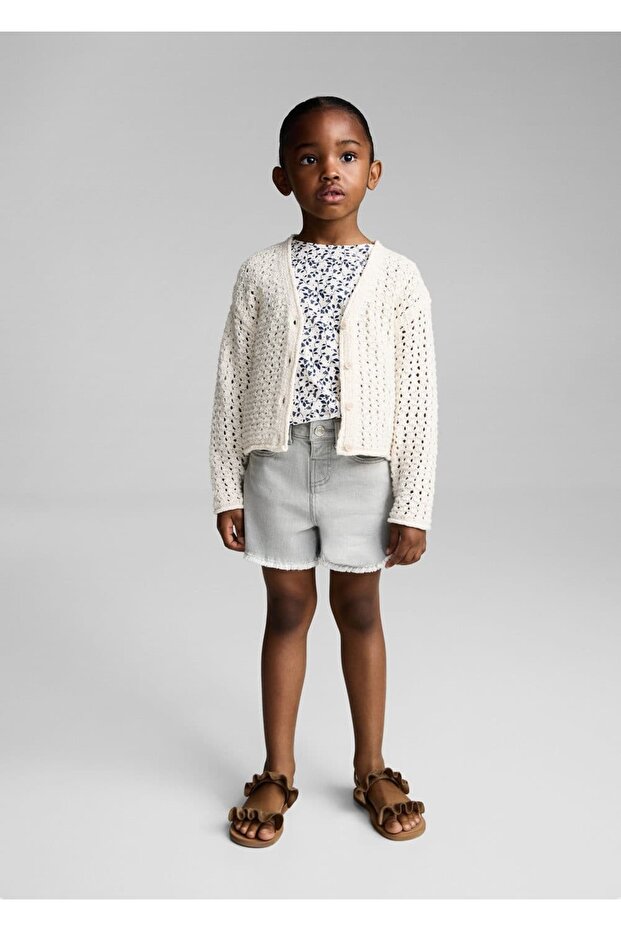 Paçaları dikişsiz denim şort - 2