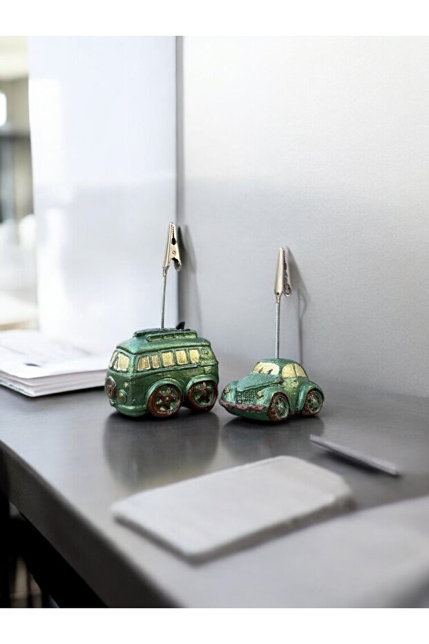 Cute Silvery Green Woswos and Bus Photo Note Holder Office Desk Holder Gift