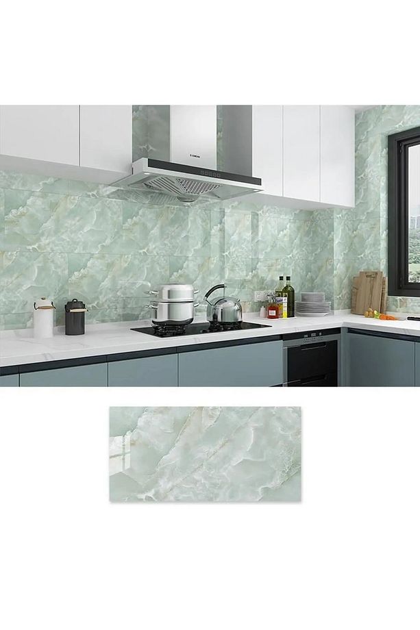 Kendinden Yapışkanlı 30x60 Cm Mermer Desenli Mutfak Banyo Wc Kaplama Pvc Köpük Duvar Paneli - 3