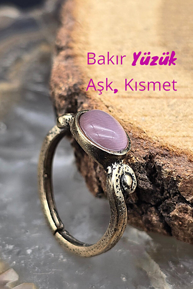 Pure Copper Women's Pink Cat Eye Ring Adjustable Trend (Gift, Birthday, Daily)