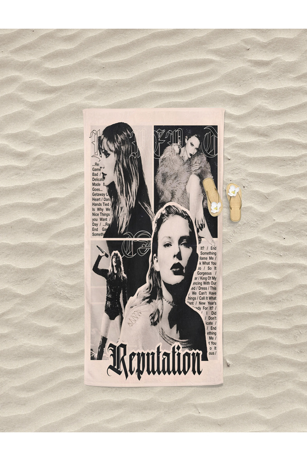 Taylor Swift Music Patterned Digital Printed Teenage Girl Beach Bath Towel