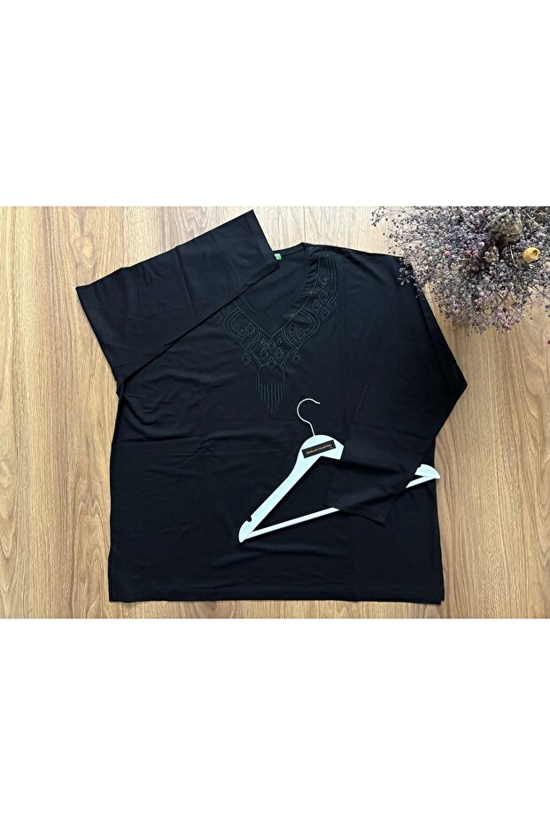 بلوزة ممشطة كبيرة الحجم - 1