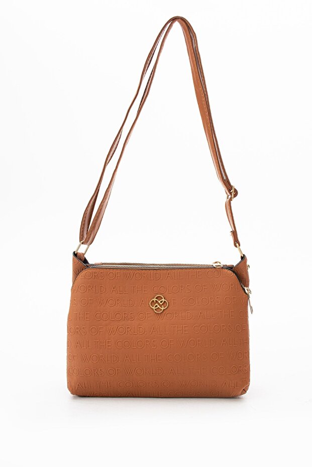 Faux Leather Multi-Eye Zippered Adjustable Strap Interlining Lined Bag - 1