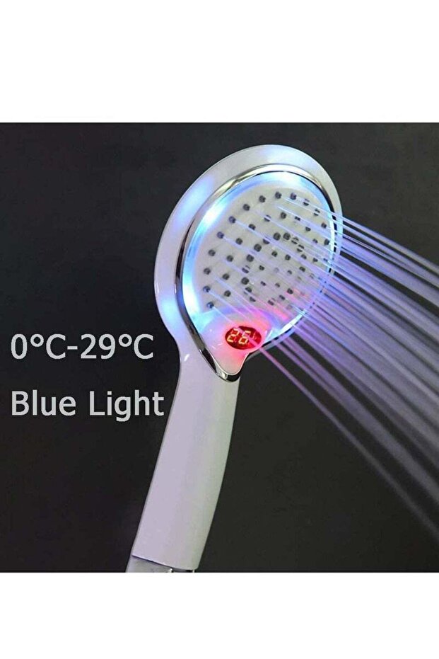 LED digital display showerhead, electroplating process, three-color display, easy to clean,white - 4