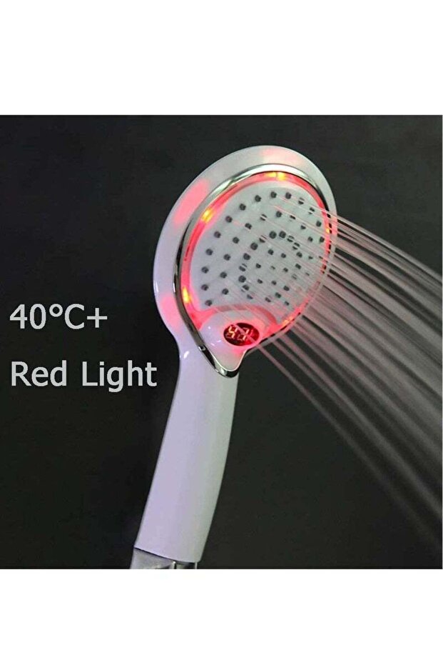 LED digital display showerhead, electroplating process, three-color display, easy to clean,white - 6