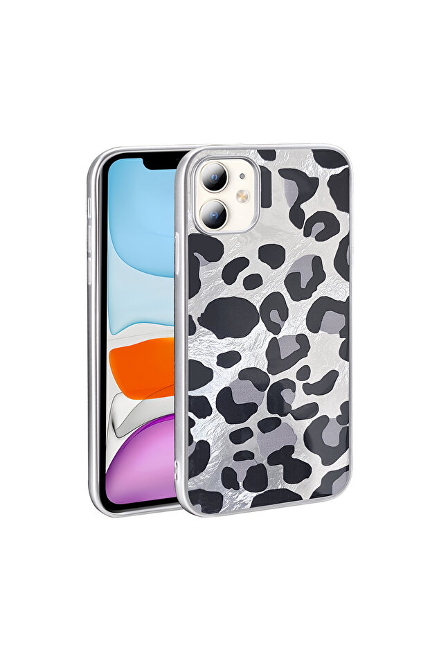 غطاء حماية لهاتف آيفون 11 - رمادي ليوبارد - 1