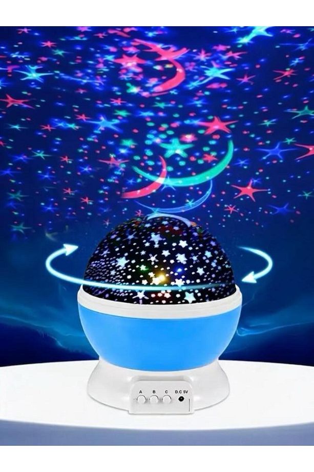 1 adet Renkli Dönen Yıldızlı Gökyüzü Projeksiyon Işığı, Gece Lambası, Yatak Odası Atmosfer Işığı - 5