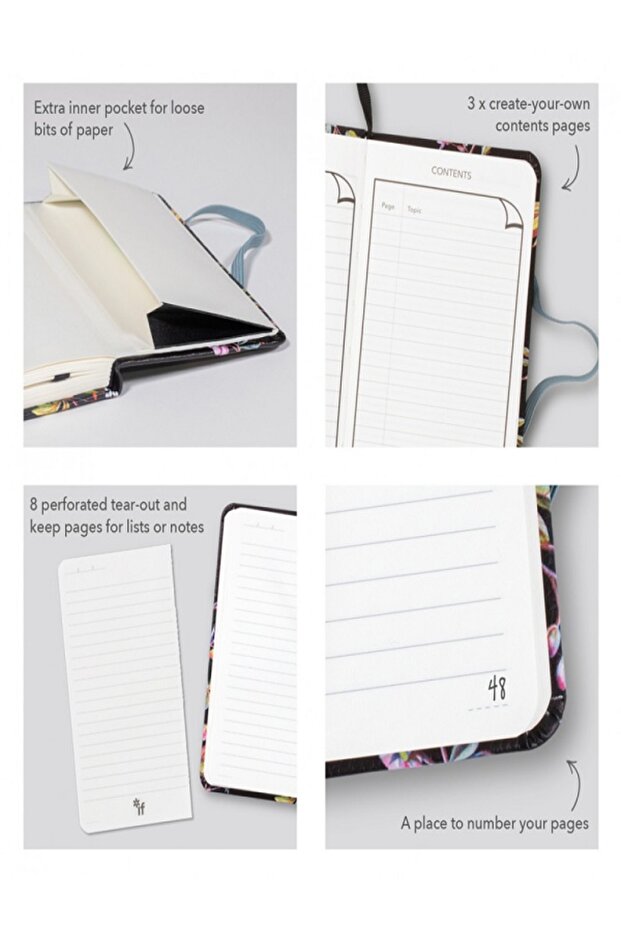 Bookaroo Notebook (A6) Yeşil Çiçek - 3