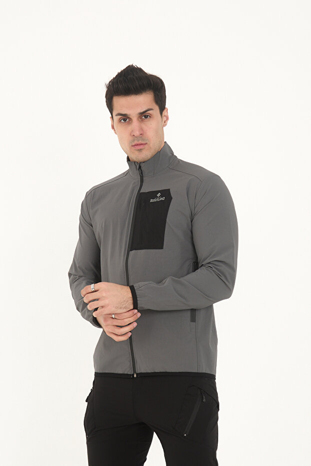 Camp255 Outdoor Tactical Water Repellent Men's Gray Zippered Tactical Sweatshirt