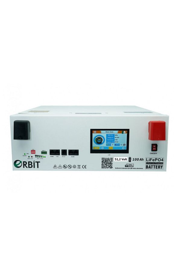 ORBİT 51.2 V 100 Ah LiFePO4 Akü-Low Voltage-Ekranlı-Metal Kasa - 1